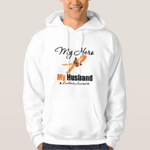 Leukemia Ribbon My HERO My Husband Hoodie