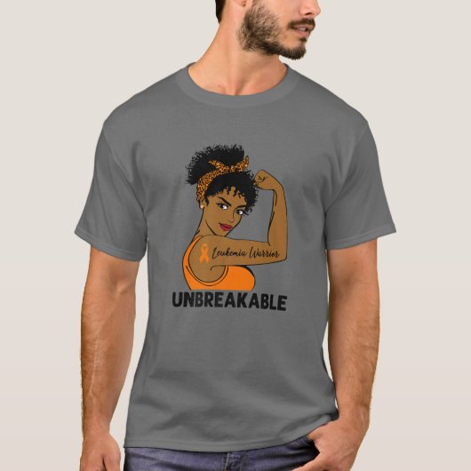 Leukemia Warrior Strong Black Women Unbreakable Aw T-shirt (Voorkant)