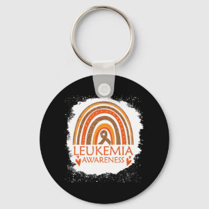 Leukemie Bewustheid Bleken regenboogribbel Oranje Sleutelhanger