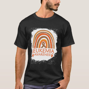Leukemie Bewustheid Bleken regenboogribbel Oranje T-shirt