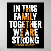 Leukemie Bewustheid Familie steunt Leukemie Awaren Poster (Voorkant)