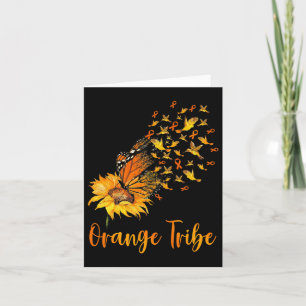 Leukemie Bewustheid Zonnebloem Boterfly Oranje rib Kaart