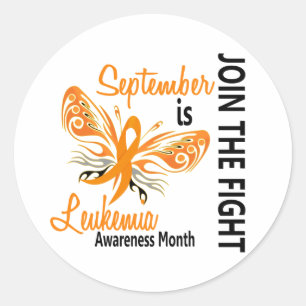Leukemie Bewustmakende Maand Butterfly 3.1 Ronde Sticker