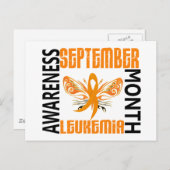Leukemie Bewustmakende Maand Butterfly 3.4 Briefkaart (Voorkant / Achterkant)