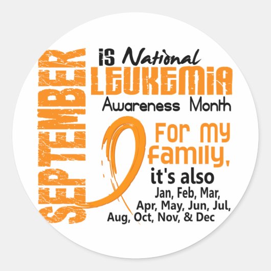 Leukemie Bewustmakende Maand Ronde Sticker (Voorkant)