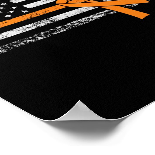 Leukemie Bewustmaking Amerikaanse vlag Poster (Hoek)