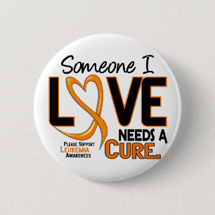 Leukemie Bewustmaking BEHOEFT EEN CURE 2 Ronde Button 5,7 Cm