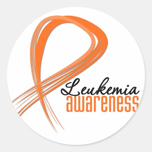 Leukemie Bewustmaking Grunge Ribbon Ronde Sticker (Voorkant)