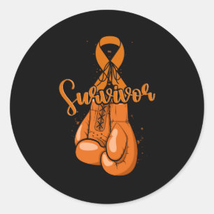 Leukemie Bewustmaking Survivor Oranje Ribbon Boxin Ronde Sticker