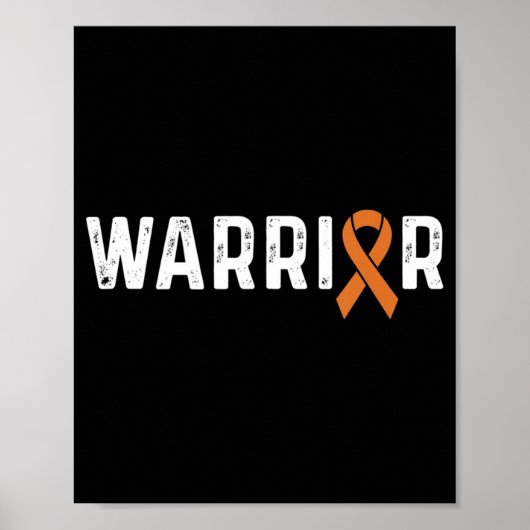 Leukemie Bewustmakingsmiddelen Oranje lintkanker W Poster (Voorkant)