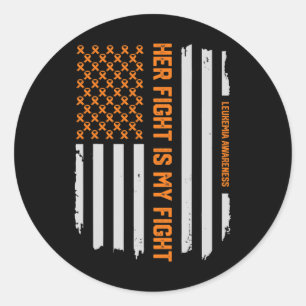 Leukemie Bewustzijn American Flag T-shirt Gift Ronde Sticker