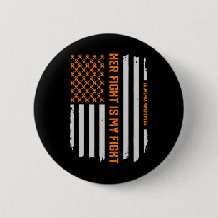 Leukemie Bewustzijn Amerikaanse Vlag T-shirt Gift Ronde Button 5,7 Cm