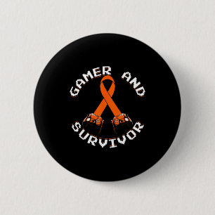 Leukemie bewustzijn Gamer En Overlevende Ronde Button 5,7 Cm