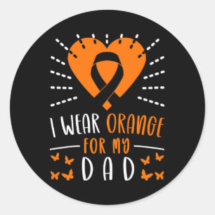 Leukemie bewustzijn Ik draag oranje voor mijn vade Ronde Sticker