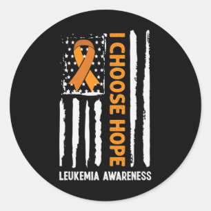 Leukemie Bewustzijn Leukemie Kanker USA Flag Sinaa Ronde Sticker