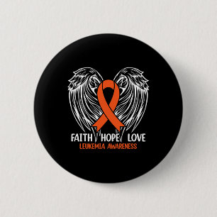 Leukemie Bewustzijn Oranje Overlevende Ribbon Mann Ronde Button 5,7 Cm
