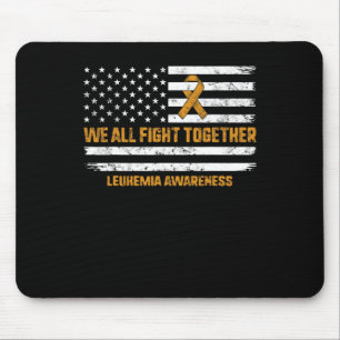 Leukemie Bewustzijn Oranje Ribbon USA Flag Warrior Muismat