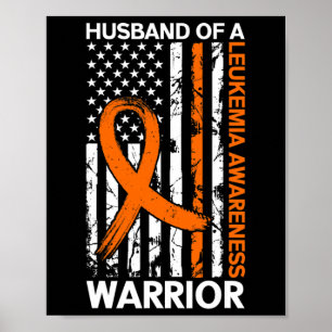 Leukemie Bewustzijn VS Amerikaanse vlag voor Husba Poster