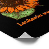 Leukemie Bewustzijn Zonnebloem Gift Warrior Surviv Poster (Hoek)