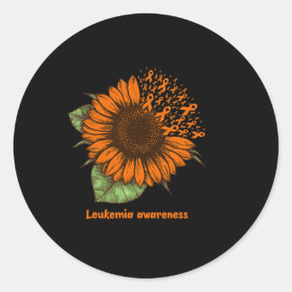 Leukemie Bewustzijn Zonnebloem Gift Warrior Surviv Ronde Sticker