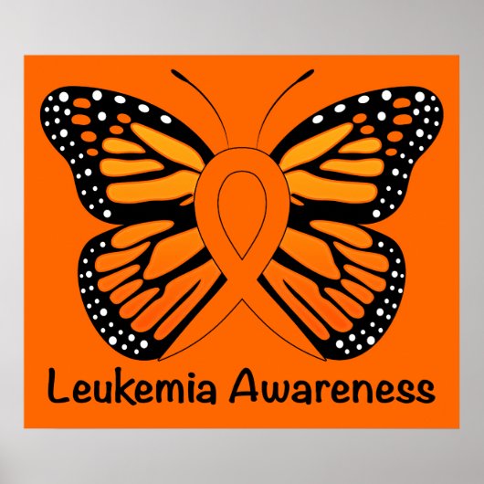 Leukemie Butterfly Awareness Ribbon Poster (Voorkant)