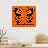 Leukemie Butterfly Awareness Ribbon Poster (Keuken)