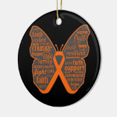 Leukemie Butterfly Collage of Words Keramisch Ornament (Links)