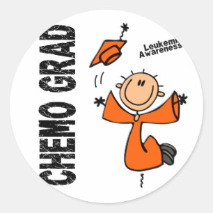 Leukemie CHEMO AFSTUDEERDER 1 Ronde Sticker