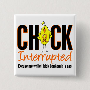 Leukemie Chick onderbroken Vierkante Button 5,1 Cm