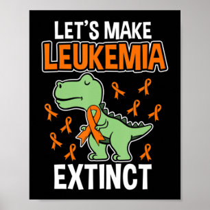 Leukemie Dinosaur Sinaasappel Ribbon Hematoloog Re Poster