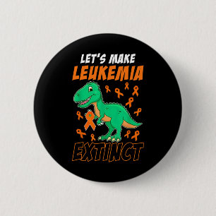 Leukemie Dinosaur Sinaasappel Ribbon Hematoloog Re Ronde Button 5,7 Cm
