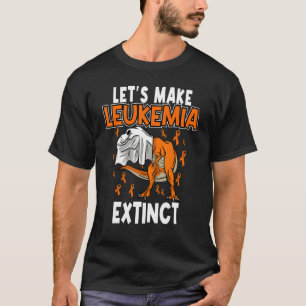 Leukemie Dinosaur Sinaasappel Ribbon Hematoloog Re T-shirt