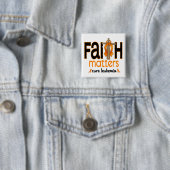 Leukemie Faith Matters Cross 1 Vierkante Button 5,1 Cm (In situ)