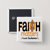 Leukemie Faith Matters Cross 1 Vierkante Button 5,1 Cm (Voorkant /achterkant)
