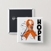 Leukemie Floral Hope Ribbon 2 Vierkante Button 5,1 Cm (Voorkant /achterkant)