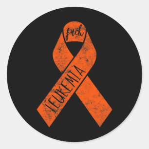 Leukemie geschenken voor vrouwen FCK kanker chemo  Ronde Sticker