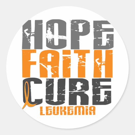 Leukemie HOPE FAITH CURE Ronde Sticker (Voorkant)