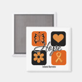 Leukemie Hope Love Inspire Awareness Magneet (Voorkant / Achterkant)