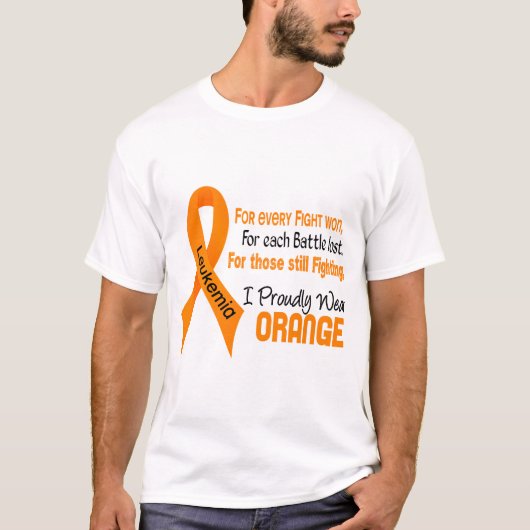 Leukemie I Prouwig Oranje Draag T-shirt (Voorkant)