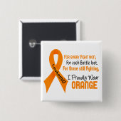 Leukemie I Prouwig Oranje Draag Vierkante Button 5,1 Cm (Voorkant /achterkant)