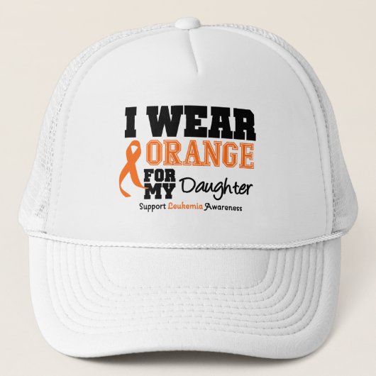 Leukemie Ik Draag Oranje voor mijn dochter Trucker Pet (Voorkant)