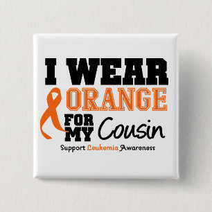 Leukemie Ik Draag Oranje voor mijn nicht Vierkante Button 5,1 Cm