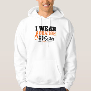Leukemie Ik Draag Oranje voor mijn zuster Hoodie