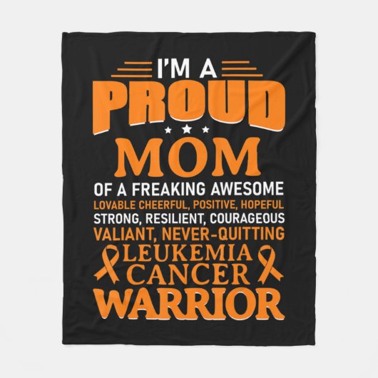 Leukemie Kanker Bewustheid Overleving Oranje Fleece Deken (Voorkant)