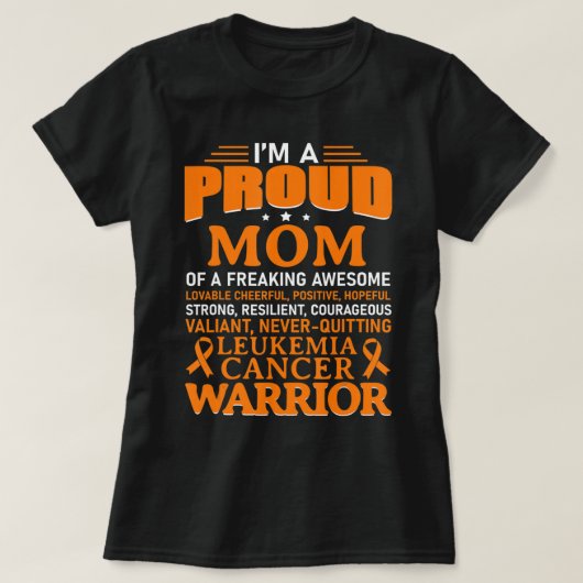 Leukemie Kanker Bewustheid Overleving Oranje T-shirt (Design voorkant)