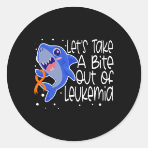 Leukemie Kanker Bewustzijn Oranje Lint Haai Chil Ronde Sticker