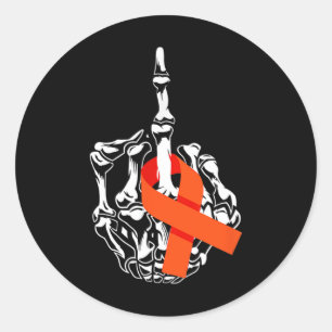 Leukemie Kanker Middelvinger Leukemie Kanker Award Ronde Sticker