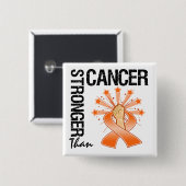 Leukemie kanker - sterker dan kanker vierkante button 5,1 cm (Voorkant /achterkant)