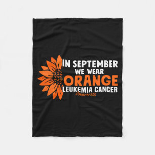 Leukemie Kankerbewustzijn in september draag oranj Fleece Deken