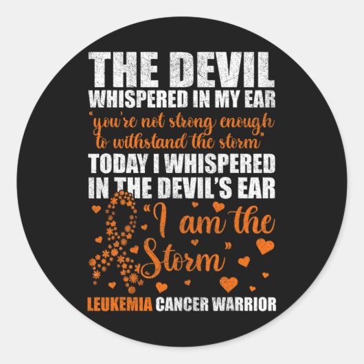 Leukemie kankerstrijder ronde sticker (Voorkant)